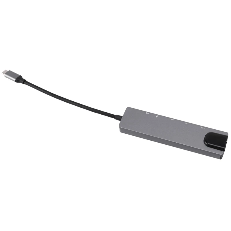 

USB C HUB Type-C Docking Station 6 in 1 USB3.0+HDMI-Compatible+RJ45+PD USB Splitter for Laptop PC