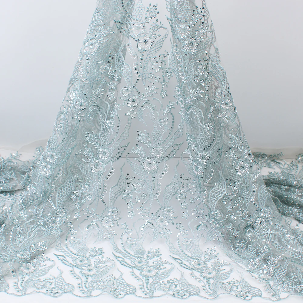 

NI.AI африканская ручная работа Кружева французские пайетки ткань 2021 высокое качество вышивка с бисером нигерийские сетчатые шнурки ткани ...