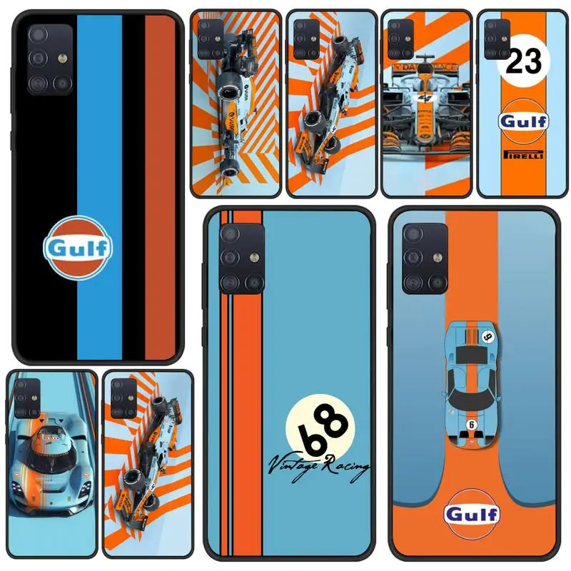 

Gulf Racing car Brand Phone Case For Samsung S5 S6 S7 S8 S9 S10 S20 S21 Edge Plus E Fe Lite