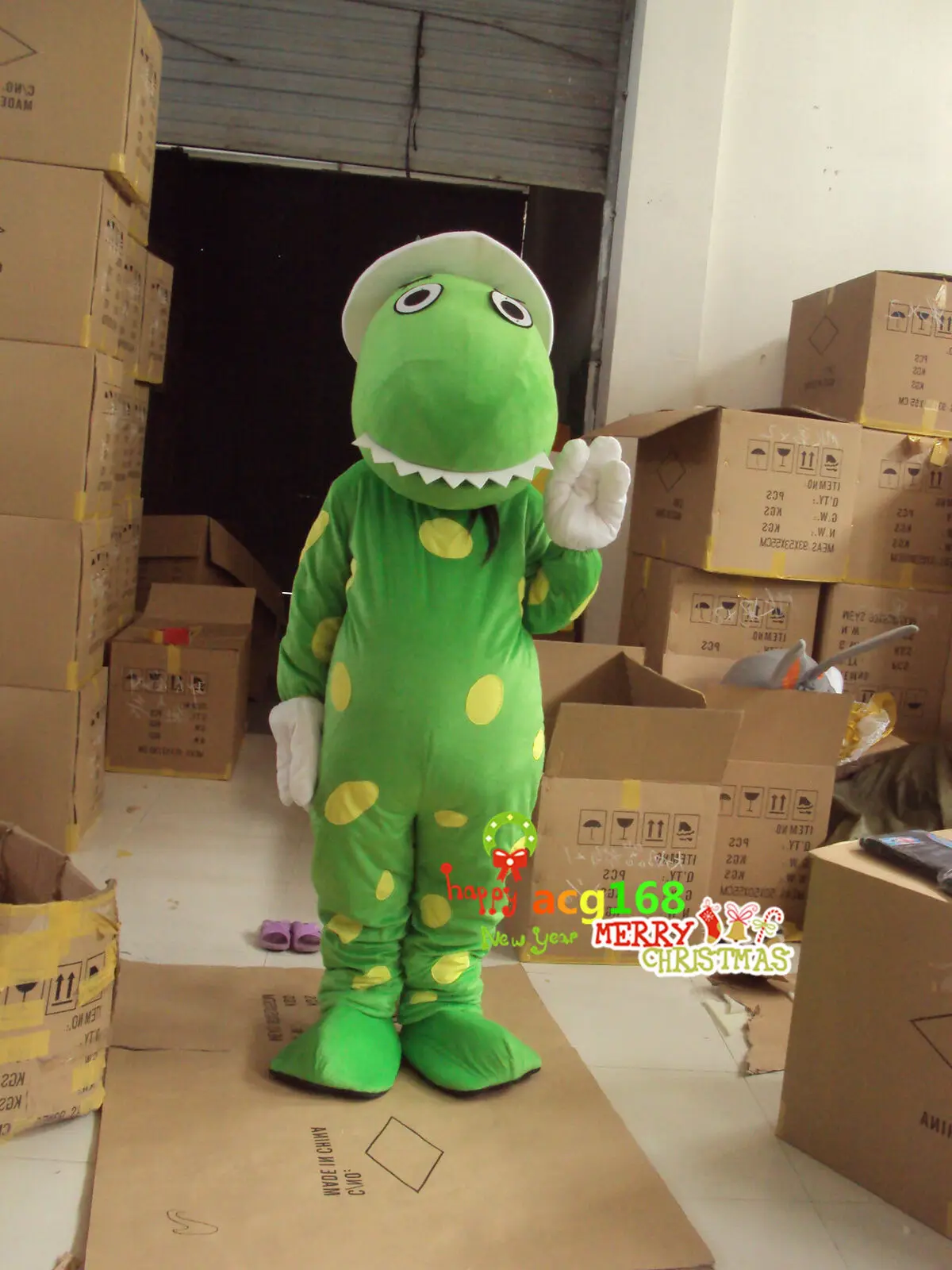 Mascot Costume Green Dragon Cosplay Costume Fancy Party Dress Up Game Fursuit for Halloween Carnival Stage Performance Costume