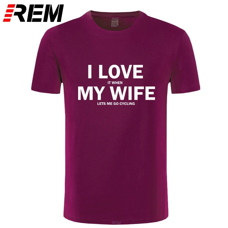 REM летняя футболка с надписью I Love My Wife забавная Мужская хлопковая короткими