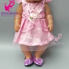 Розовое кружевное платье с цветами для кукол, цельнокроеное платье принцессы для 18-дюймовой куклы