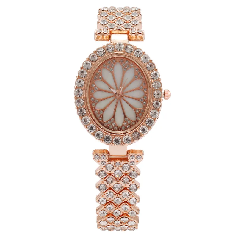 

2021 Women Fashion Luxury Wristwatch Analog Quartz Watch Rhinestone Bracelet Lady Crystal Wrist Watches Relogio Feminino