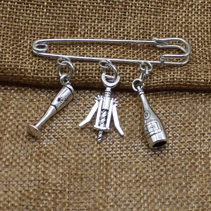 Новинка брошь амулет винный Открыватель бокал бриллиантовая ювелирные изделия