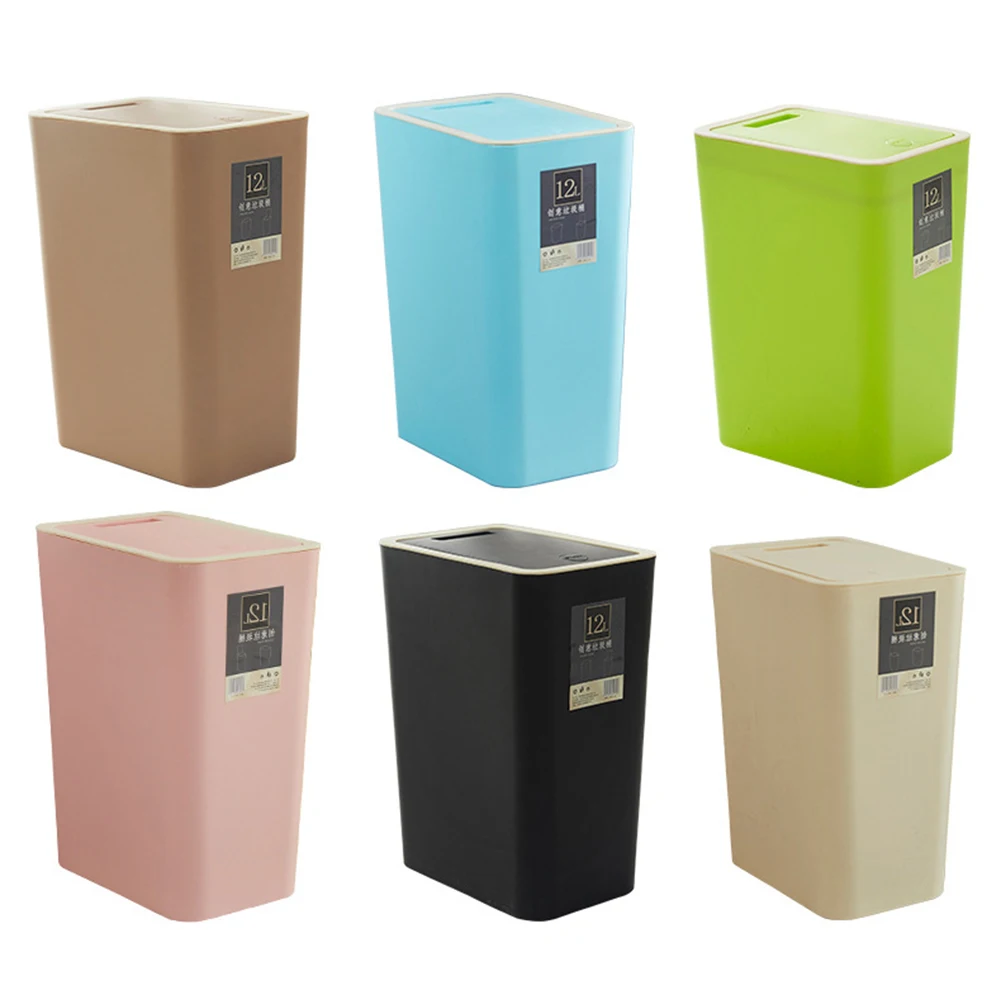 8L Plastic Trash Can Pressing Cover Home Kitchen Office Waste Bin HFing | Дом и сад