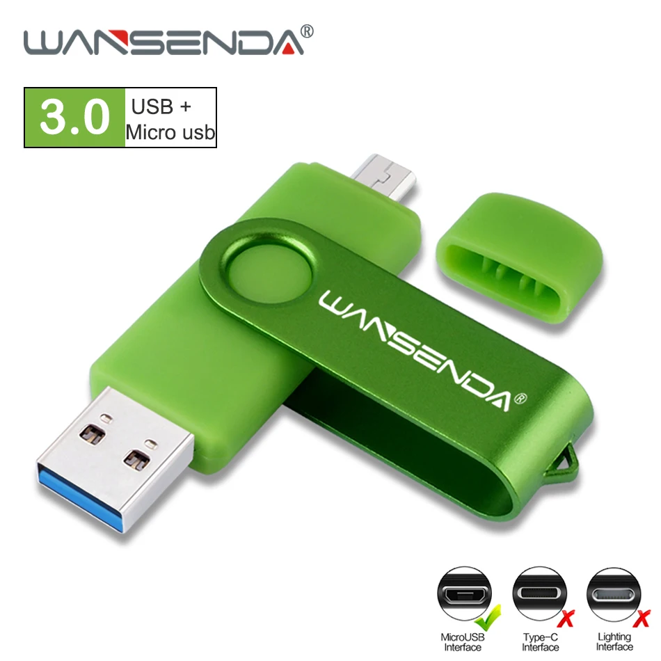 WANSENDA OTG USB флеш накопитель 3 0 16 ГБ 32 64 Гб 128 256 ГБ|usb stick|pendrive usbusb 3.0 |