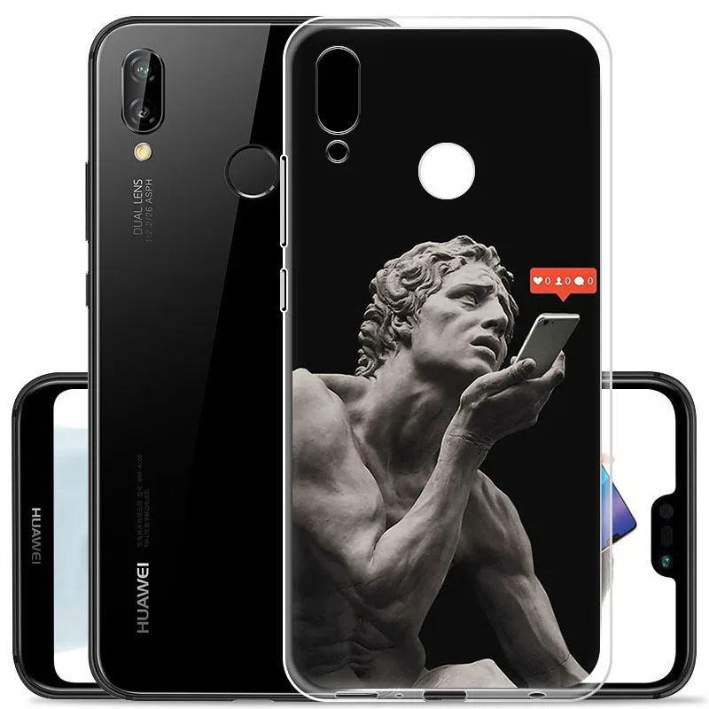 Чехол для телефона huawei Y7 2020 Y3 Y6 Y5 Lite Y9 prime 2019 2018 с статуей Моны Лизы Дэвида медузы