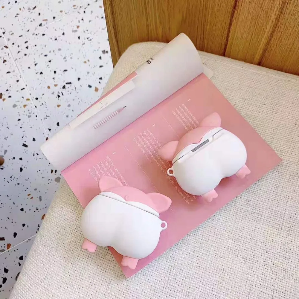 Для Apple AirPods Piggy Butt чехол 3D милый мультфильм о розовой свинье арбуз беспроводные наушники крышка для Airpods 2 Earpods аксессуары
