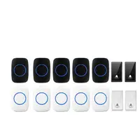 New Bell Set 2 Push & 5 Receiver Wireless Door Ring Emitter Free of Battery Cordless Doorbell 200M Work Chime SOS Remote Button