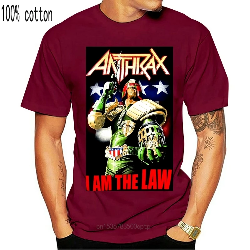 

New Anthrax JUDGE DREDD I AM THE LAW T-Shirt 2021 Heavy Metal Band 100% Authentic