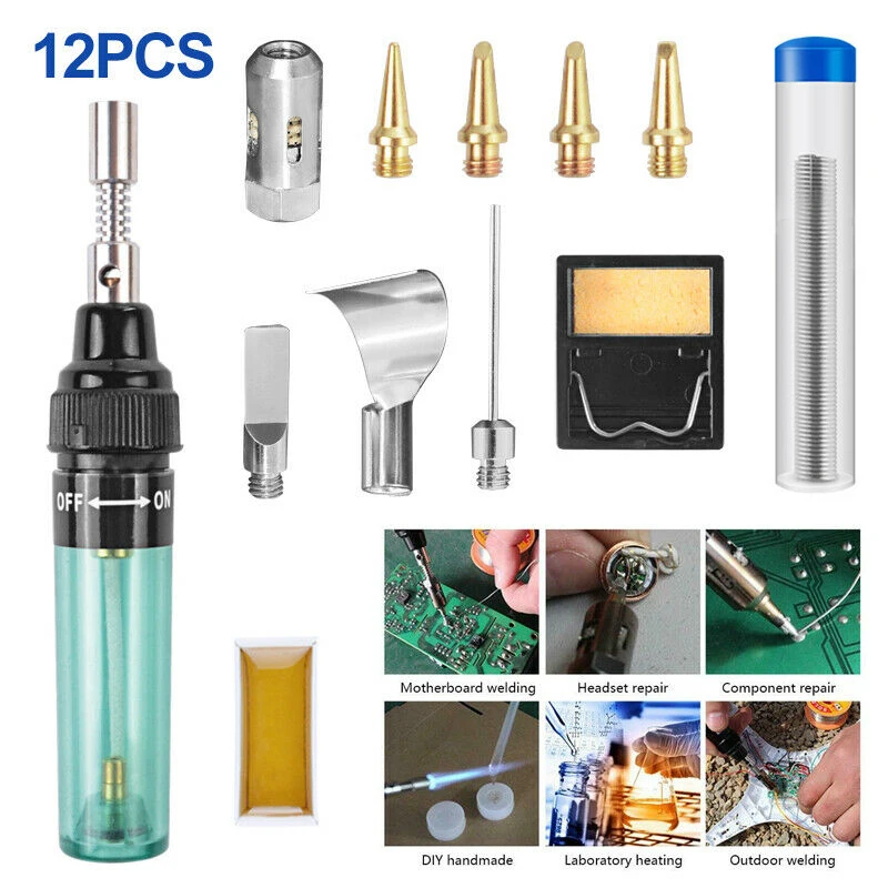 12 in 1 Cordless Torch Soldering Kit Butane Gas Electric Welding Pen Tool MT-100 | Инструменты