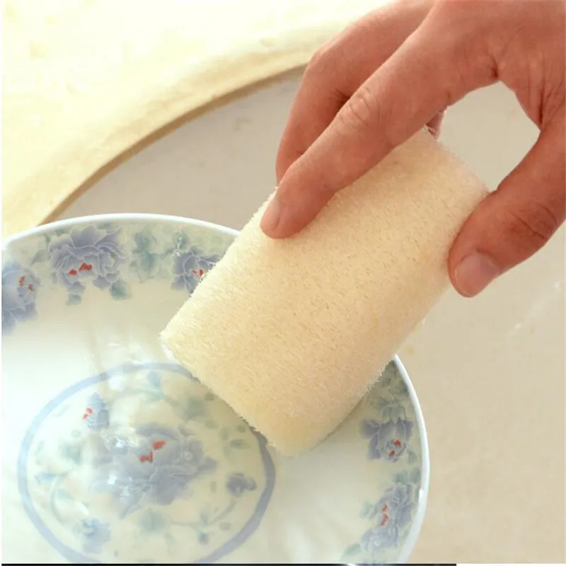 

3Pcs New Household Merchandises Natural Loofah Bath Body Shower Sponge Scrubber Pad Hot Scrubbing Gloves Bathing Sponge