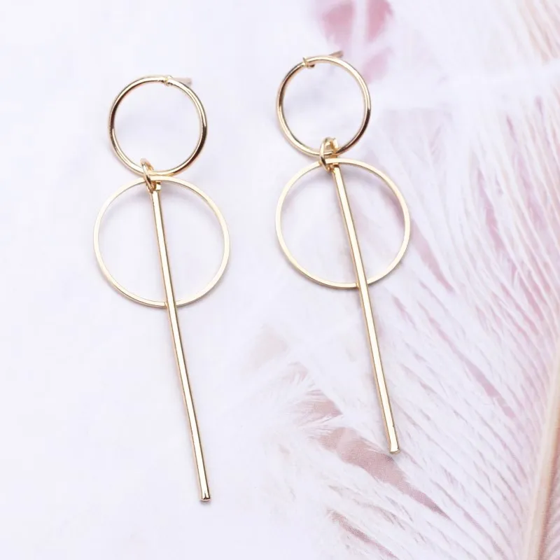 346 gold Новые модные большие круглые Висячие серьги для женщин, серьги-гвоздики золотистого цвета, вечерние ювелирные изделия в стиле панк oorbellen - Окраска металла: 346 gold