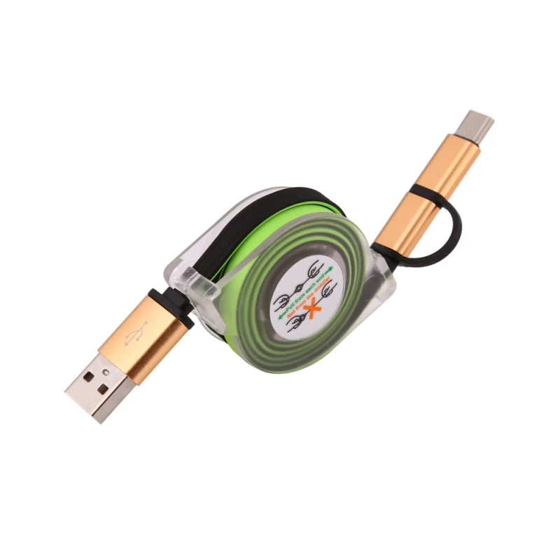 2 в 1 Micro USB Type-C комбинированный Выдвижной зарядный кабель для передачи данных ZTE Zmax