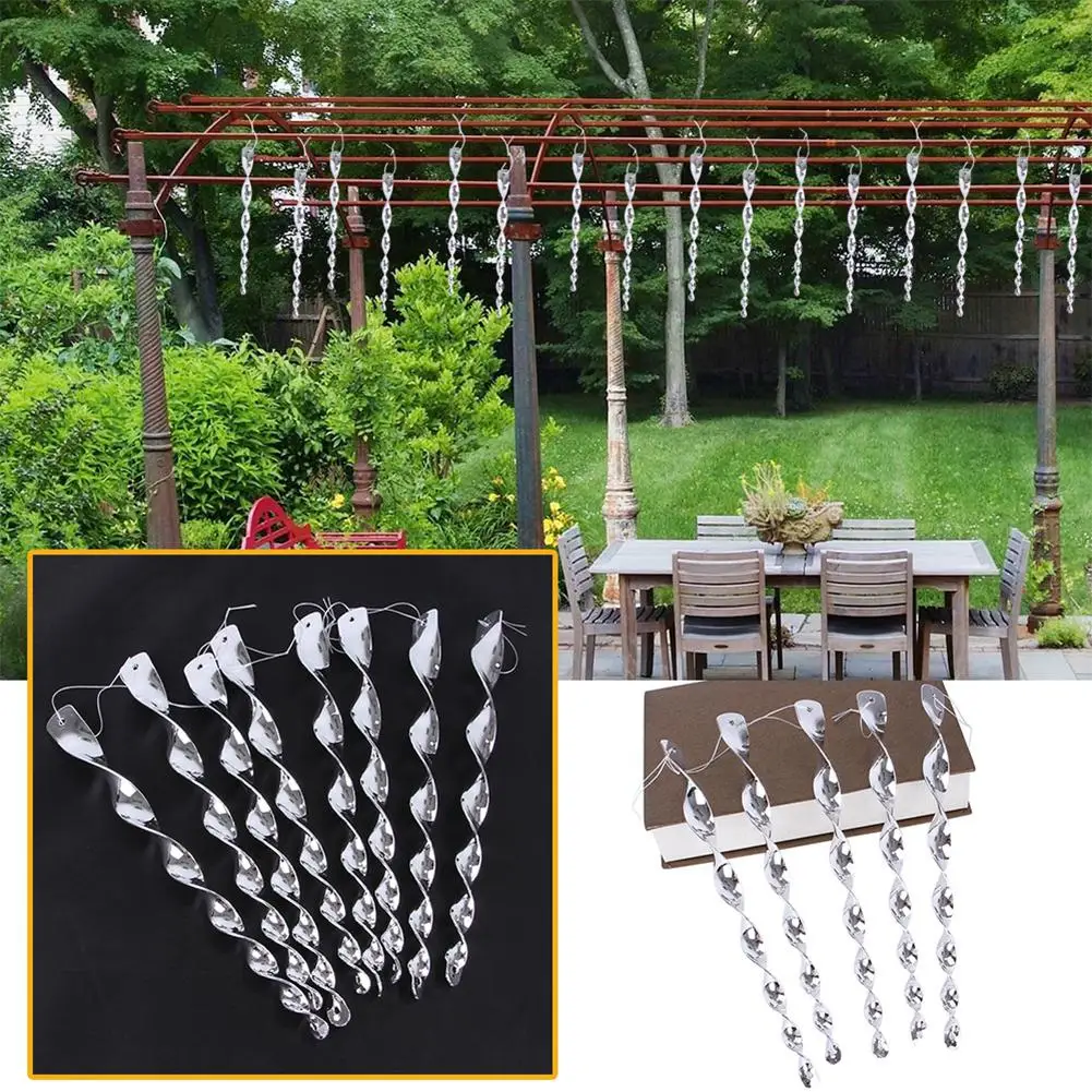

Hanging Protect Crop Deterrent Repellent Pigeons Garden Spiral Reflective Bird Scare Rod