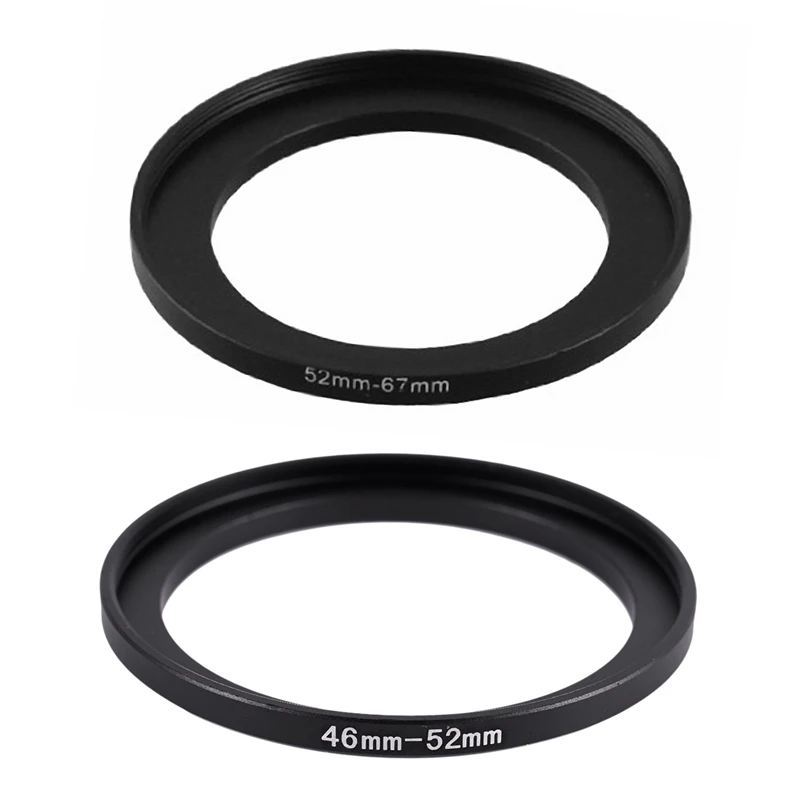 2 Pcs Camera Replacement Lens Filter Step Up Ring Adapter 52Mm-67Mm & 46Mm-52Mm | Электроника