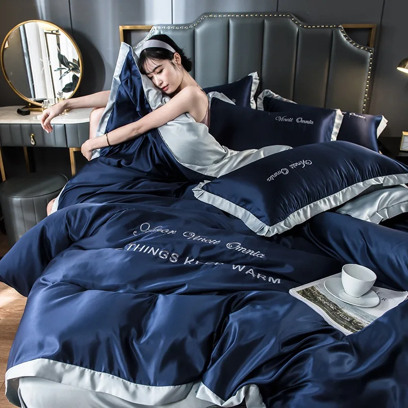 9Style 2/3/4 Pcs Luxury European Style Duvet Cover Set Silk Cotton Bedding Quilt Pillowcase Queen King Size Comforter | Дом и сад