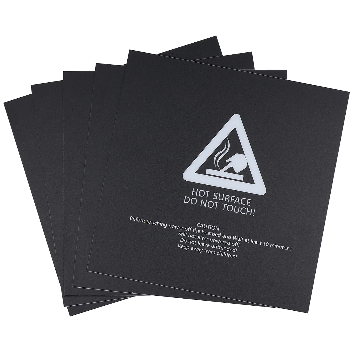 

UEETEK 5 Pcs Square Heat Bed Platform Sticker Sheet 3D Printing Build Surface Sheets for 3D Printer 220x220mm (Black)