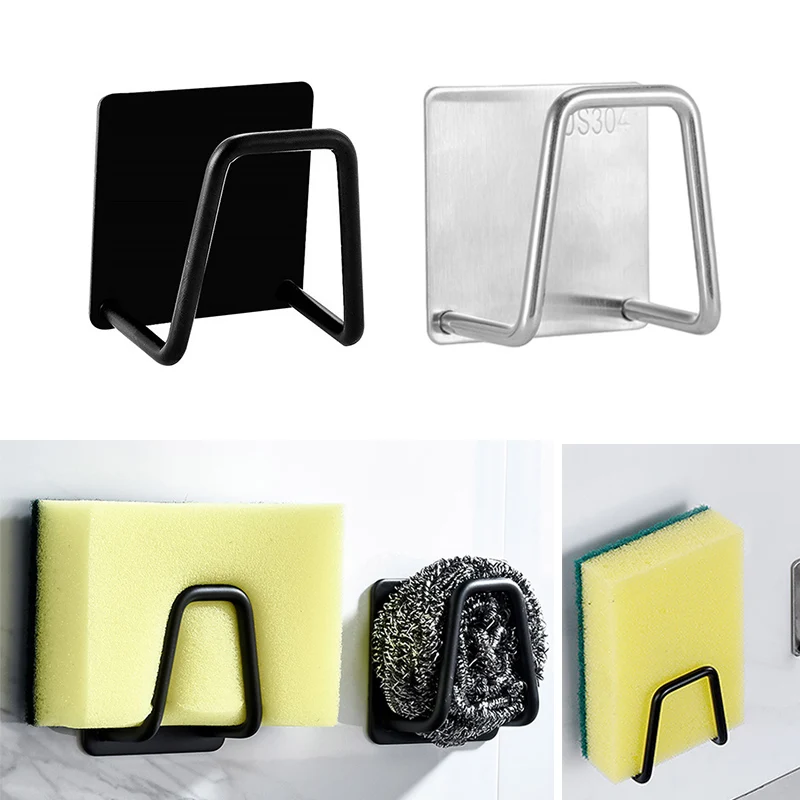 

1 Piece Sink Sponge Rack Drain Storage Shelf Stainless Steel Kitchen Wire Ball Rag Organizer Holder Kitchen Bathroom Storager