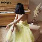 Женское Короткое платье из фатина, трапециевидного силуэта, для выпускного вечера