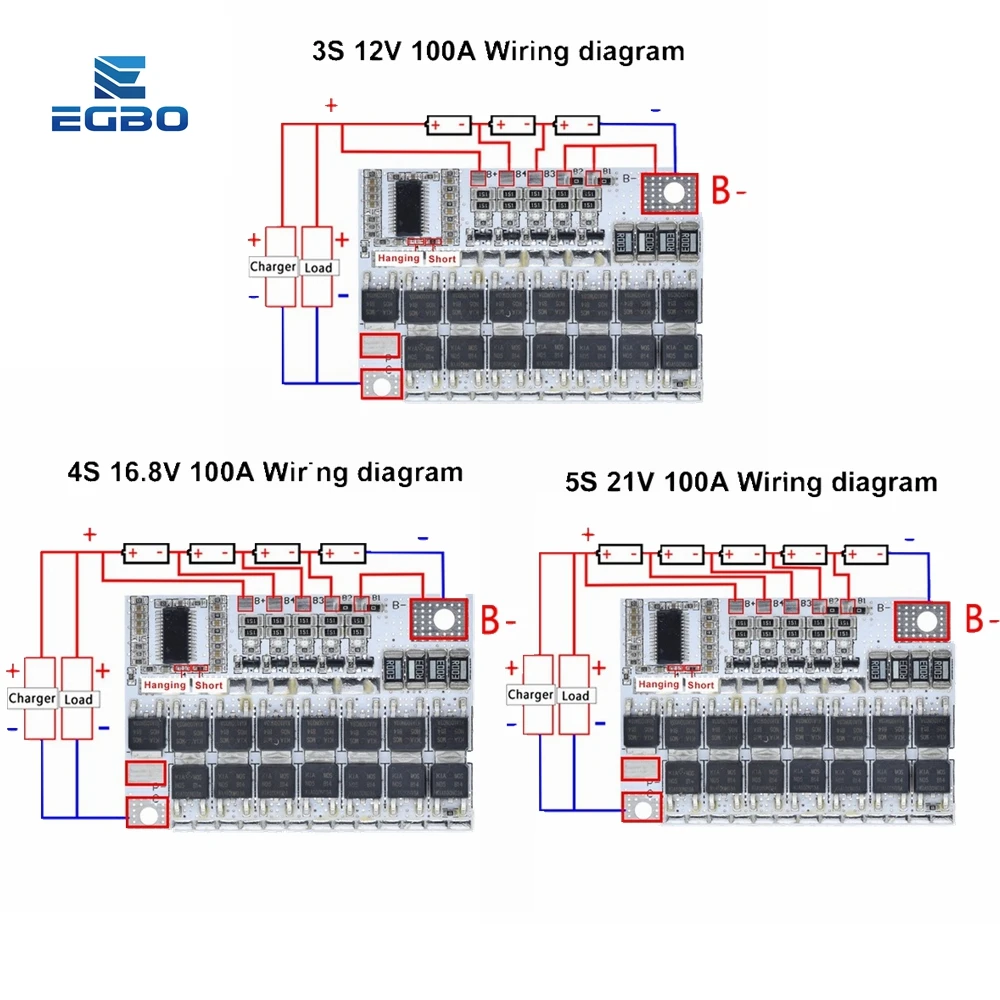 3s/4s/5s Bms 12v 16,8 v 21v 3,7 v 100a литий ионный ЖИО трехкомпонентная литиевая Батарея защиты печатной платы литий полимерная батарея для зарядки
