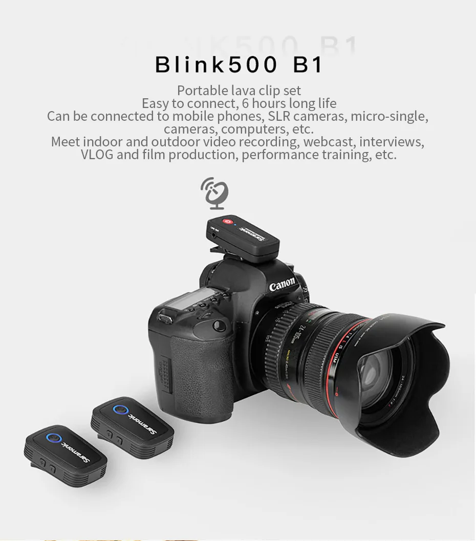 Saramonic Blink 500 Series B1 B2 B5 B6 2,4 ГГц Двухканальный беспроводной микрофон с петличный Blink500 VS RODE wireless go
