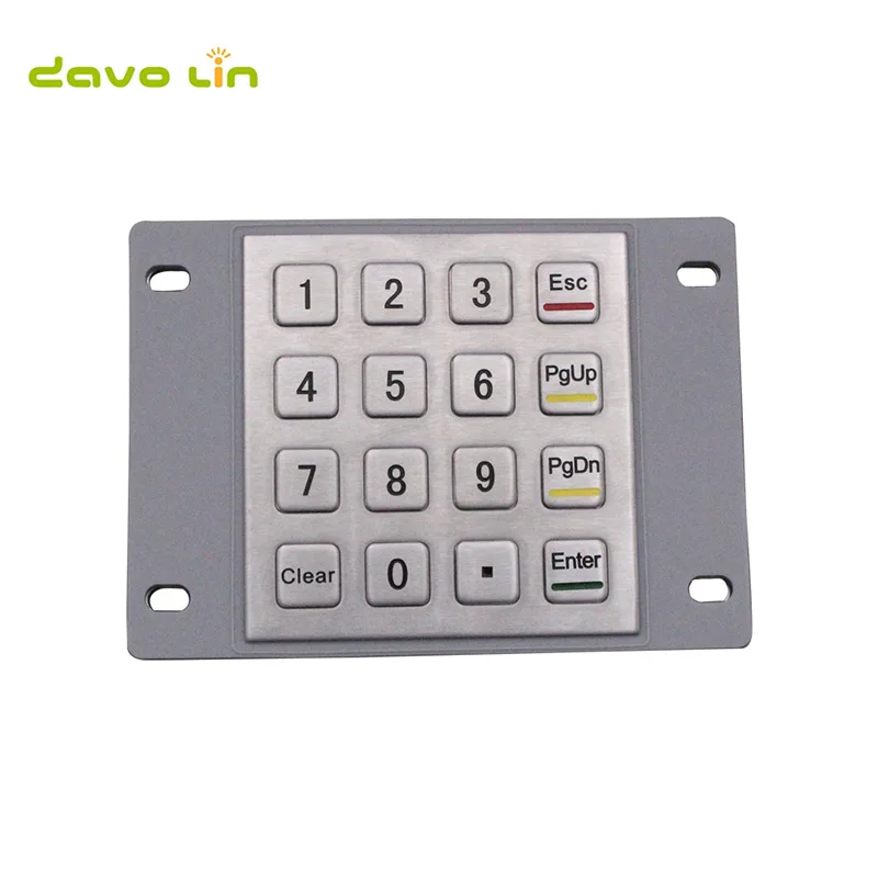 Водонепроницаемая цифровая металлическая клавиатура из нержавеющей стали IP65 4x4