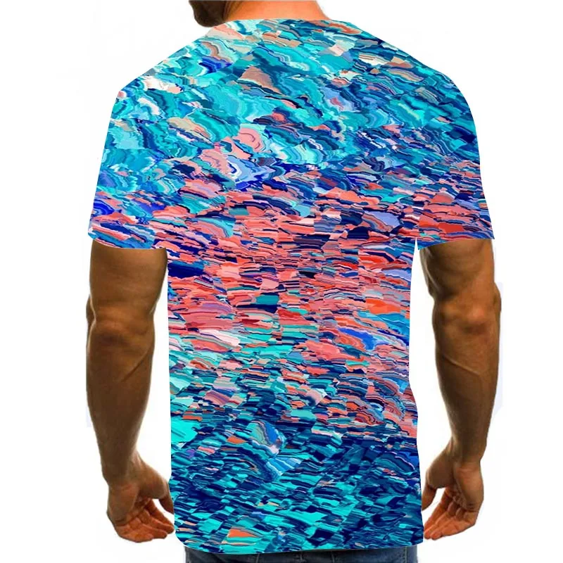 

Men's Graphic T Shirts 3D Print Shirt Summer Tees Blue Pattern Tops