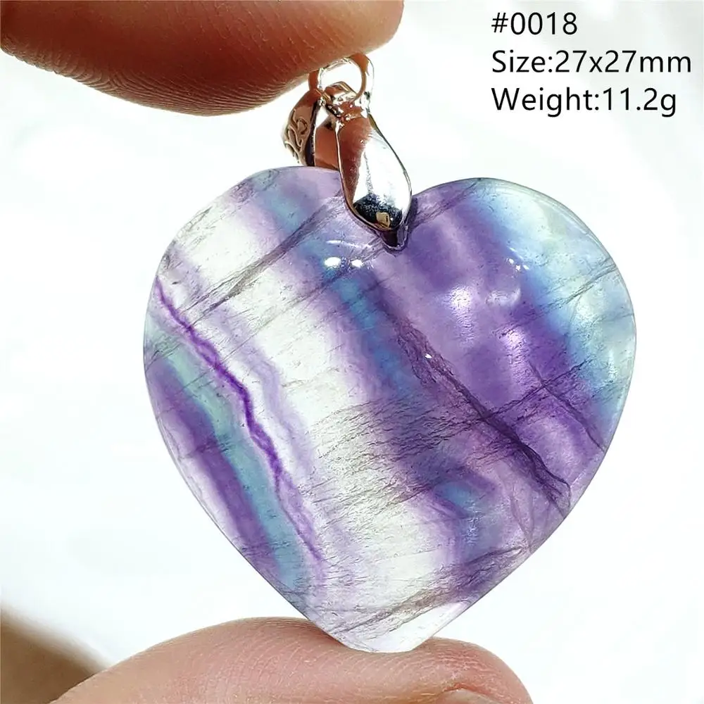 Природный цвет яркий флюорит кварцевый кулон ожерелье сердце любовь подарок