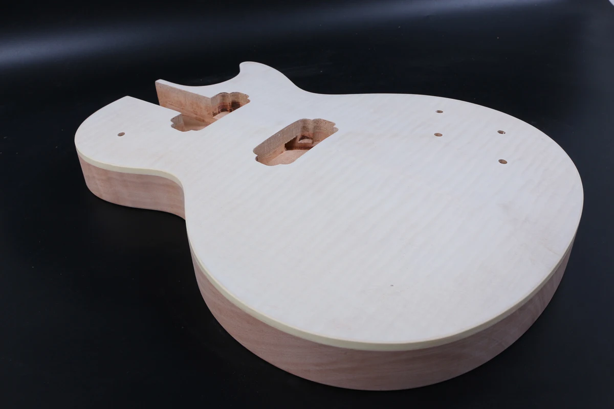 Электрогитара Diy корпус из красного дерева + кленовый пламенный шпон ручная