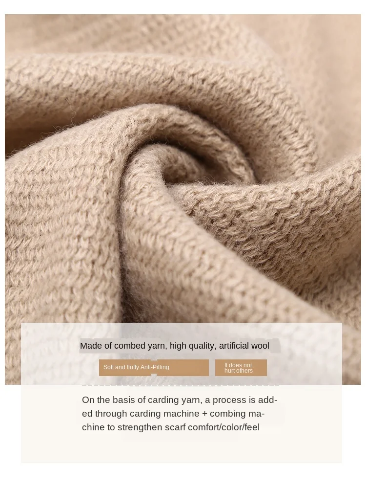 

scarf female Korean version of solid color Joker shawl scarf in autumn and winter to keep warm and thicken knitted scarf