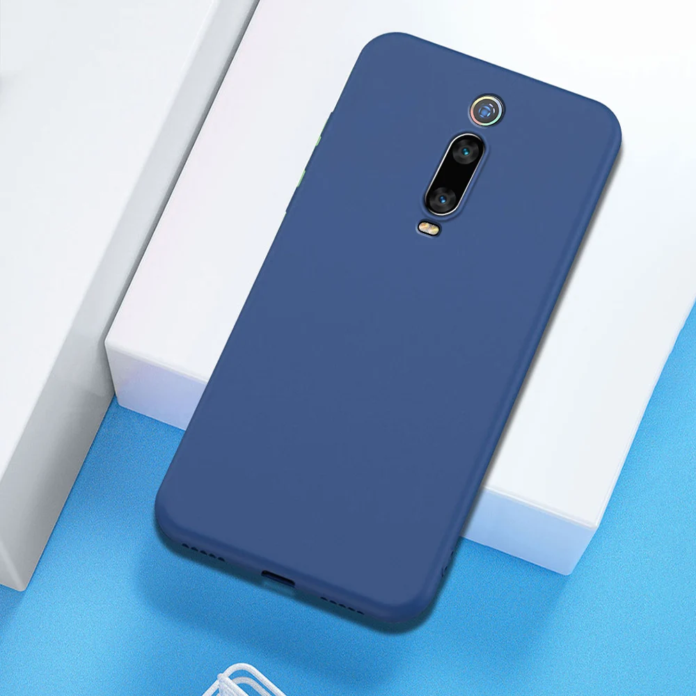 Для Red mi K20 Note 7 8 Pro Чехол Ультра тонкий Силиконовый противоударный чехол для Xiaomi mi 9 Note 10 CC9 Pro 9T красный mi 7A 8A чехол - Цвет: Темно-синий