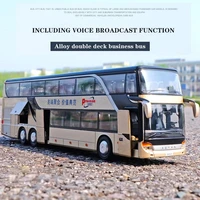 150 scale die cast bus model simulation alloy double decker sightseeing bus vehicle kid toy rv cable voice school bus car model