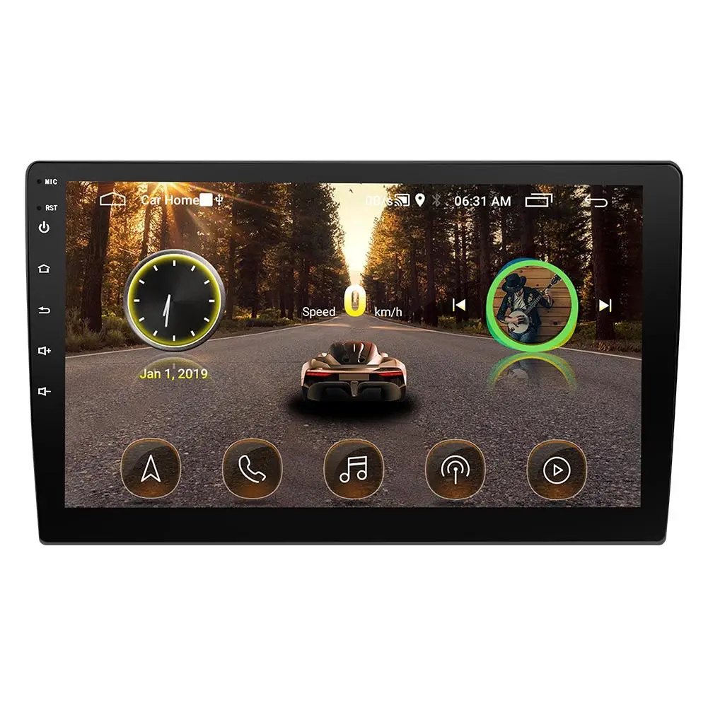 Автомобильное радио с сенсорным экраном 9/10 1 дюйм Android 8 HD Bluetooth GPS навигация Wi Fi