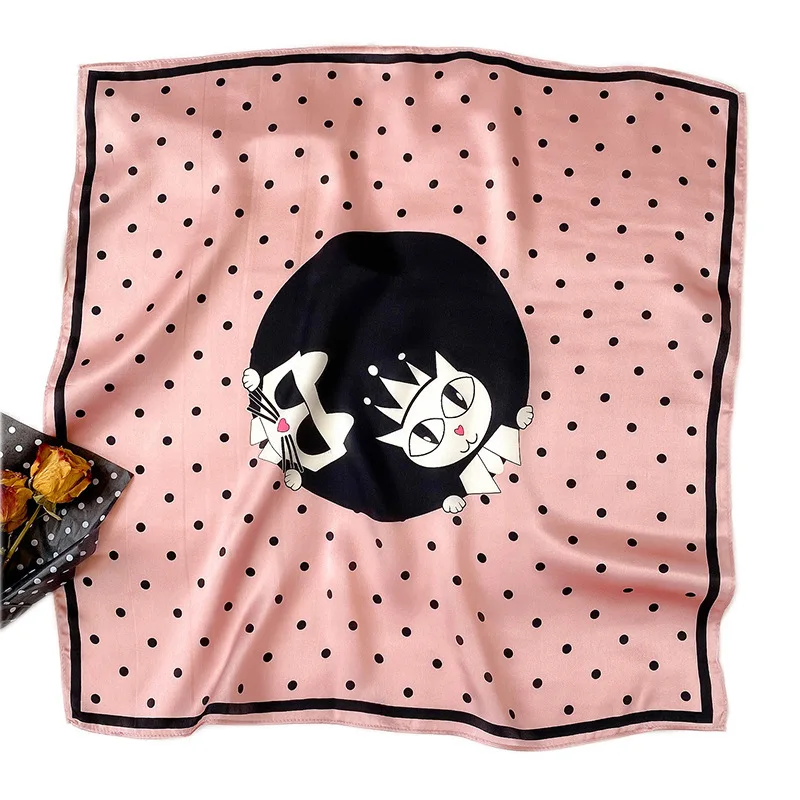 

2020 100% Real Silk Hair Square Scarf For Women Small Shawl Fashion Kerchief Neck Car Scarves Female Headband Scarfs For Ladies
