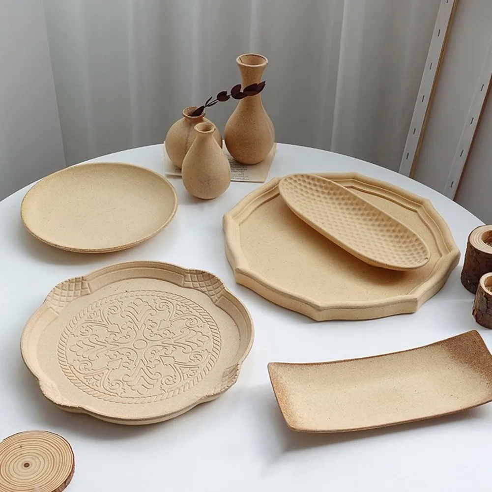 

1 Piece Retro Wooden Fruit Trays Desktop Storage Tray Decor Round Snacks Tray Photograph Props For Home Decoration Accessories