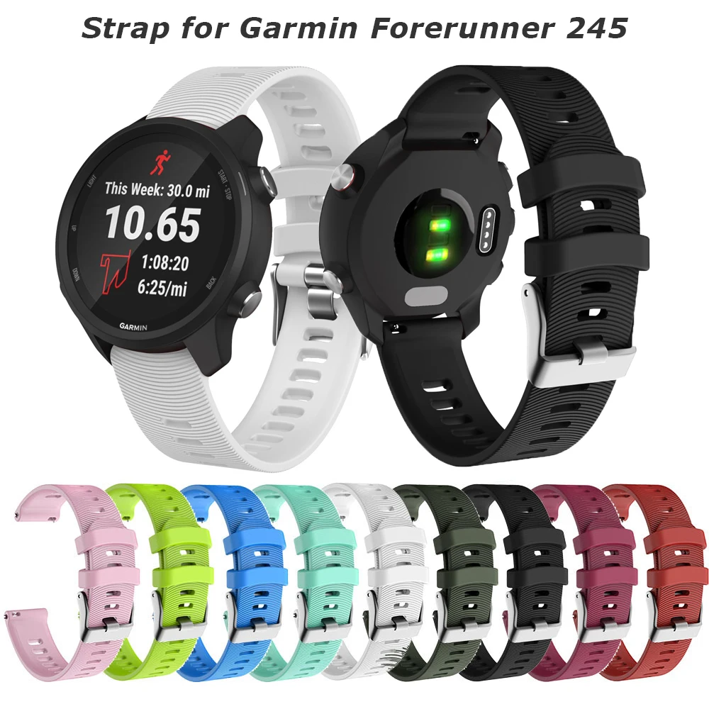 20 мм спортивный силиконовый ремешок для наручных часов Garmin Forerunner 245 245M 645 Vivoactive 3