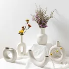 Керамическая ваза ins в скандинавском стиле, креативный контейнер для засушенных цветов в гостиную, домашние аксессуары, свадебное украшение для вазы