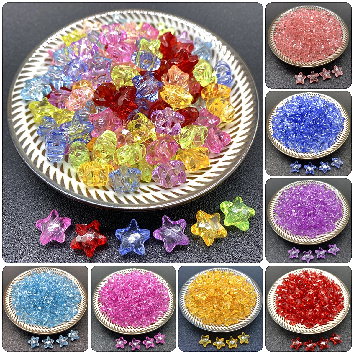 

30Pcs 12mm Transparent Five-Pointed Star Acrylic Beads Spacer Beads Used For Jewelry Making DIY Bracelet Earring Accessories