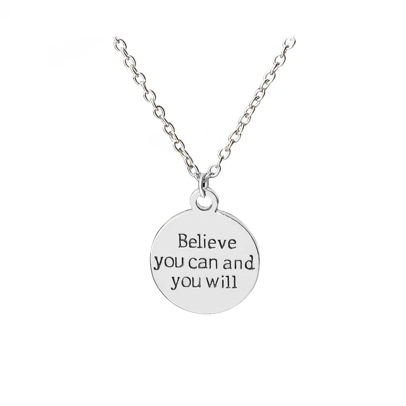 

Believe You Can and You Will Handmade Letters Chain Necklace Fashion Jewelry