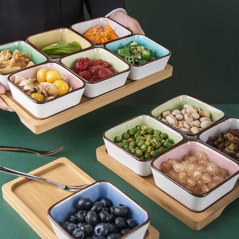 

Легкая Роскошная стеклянная десертная тарелка, керамическая тарелка-поднос для закусок, для кофейни