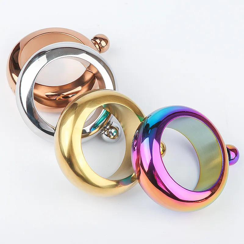 Kleur Flagon Trechter Bangle Jug 3.5Oz Whiskey Heupfles Alcohol Armband Roestvrij Staal Camping Flagons Drinkware Supply