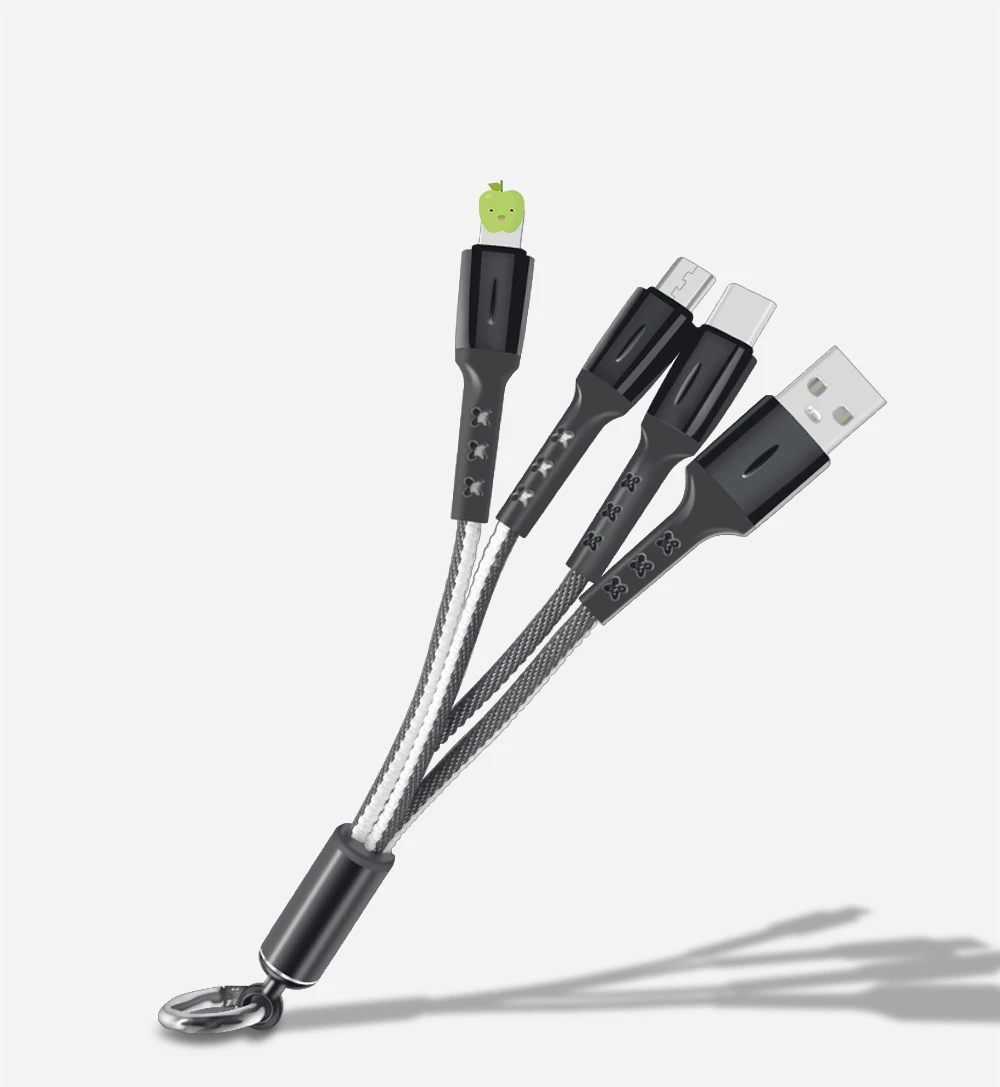 FBYEG Mini 3 в 1 USB кабель портативный короткий Micro usb type C мульти зарядный кабель для Xiaomi huawei iPhone Быстрая зарядка