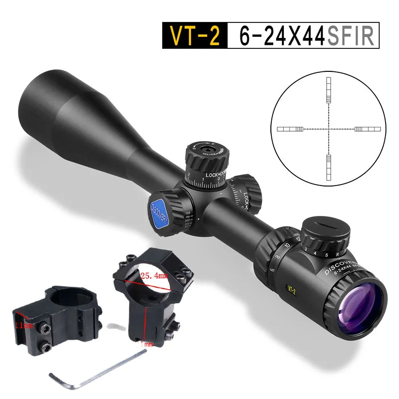 Дискавери VT-2 6-24X44SFIR прицел тактические оптические прицелы R& G с подсветкой Mil точка сетка боковой Фокус оптический Воздушный прицел - Color: hight 11mm mount