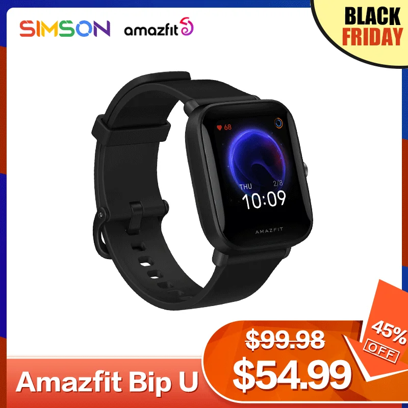 

Умные часы Amazfit Bip U GPS, 1,43 дюйма, 50 часов, цветной экран, 5 АТМ, 60 + спортивный режим, отслеживание пульса
