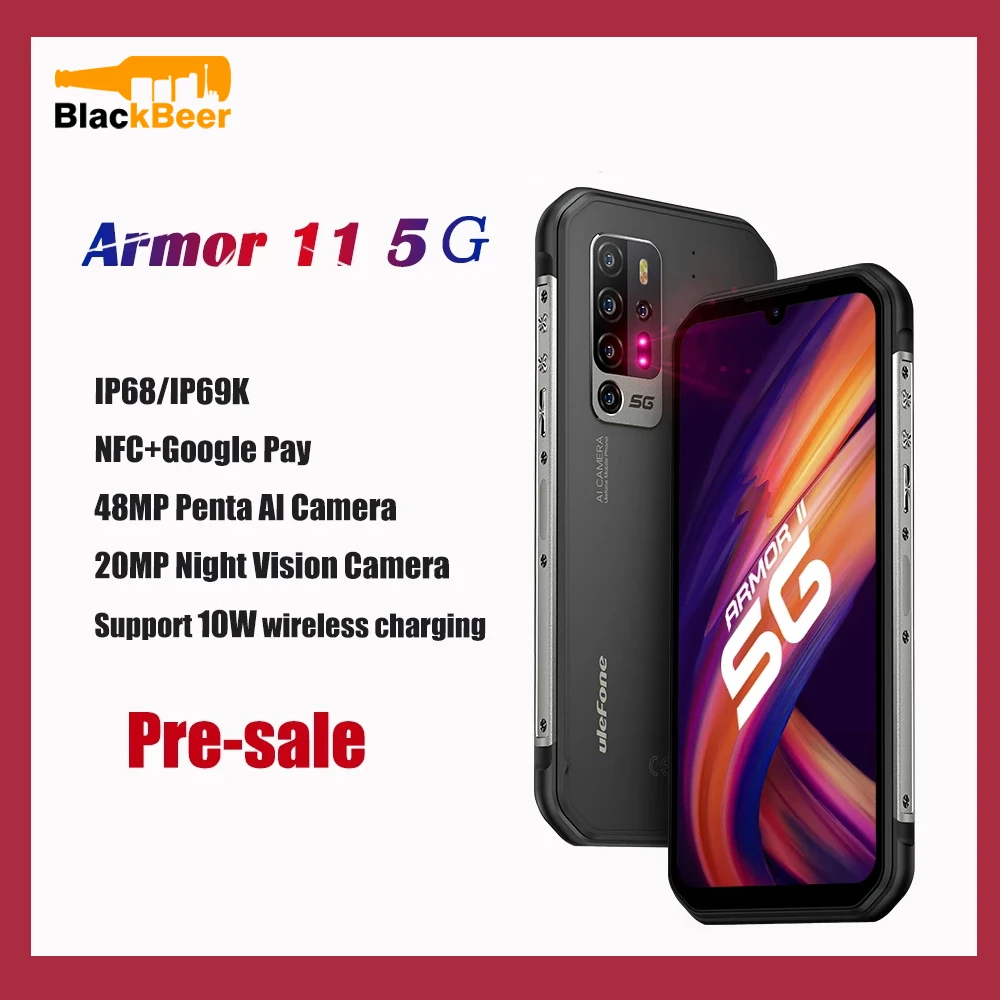 Смартфон Ulefone Armor 11 5G прочный мобильный телефон IP68 Android 10 8 ГБ + 256 20 МП ИК ночное