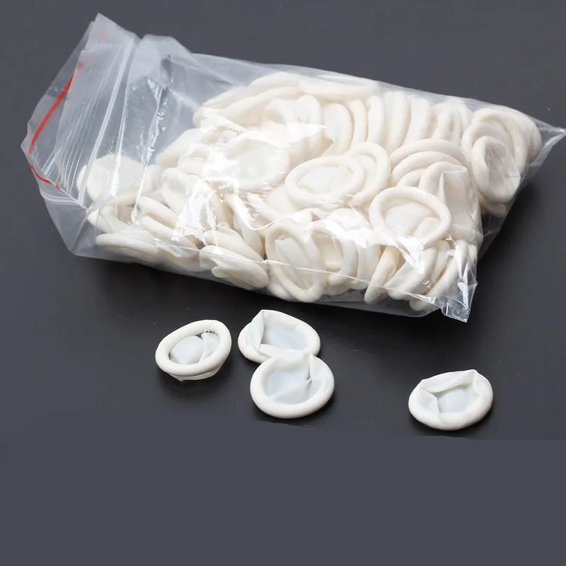

50 PCS Disposable Fingertips for Play Anti Static Self Defense Finger Cots Rubber Latex Fingertips to Avoid Contact with Public