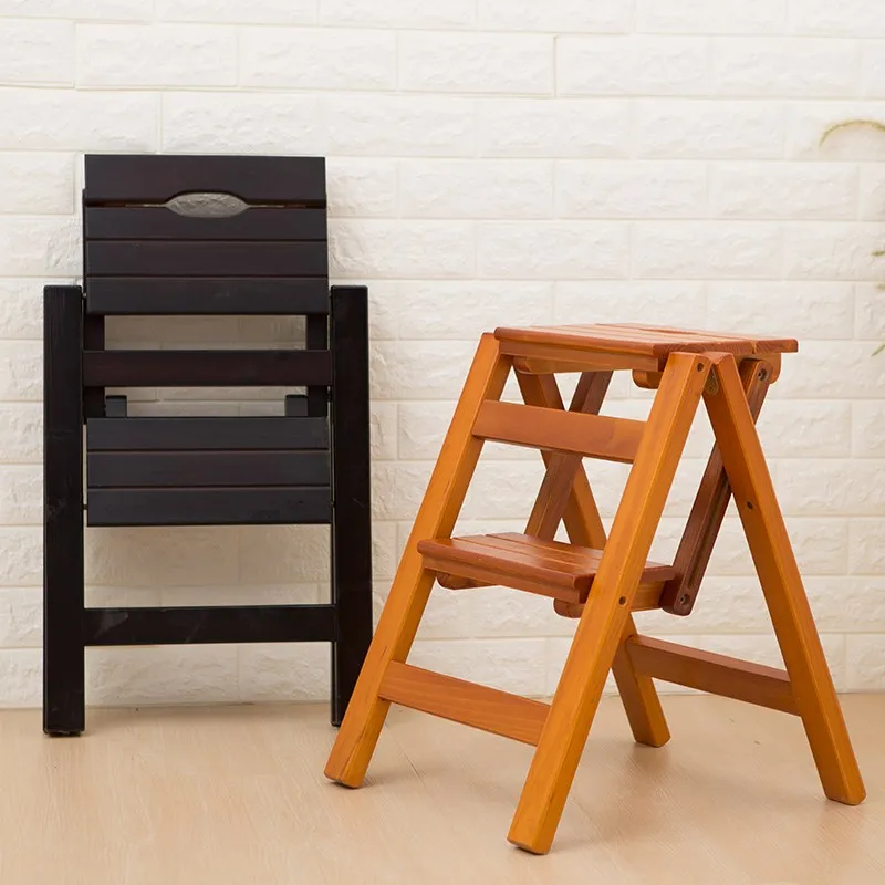 Небольшой складной стул из массива дерева домашняя ступенчатая лестница стойка