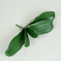 large size artificial butterfly orchid leaf real touch pu green plants orchid bonsai accessory