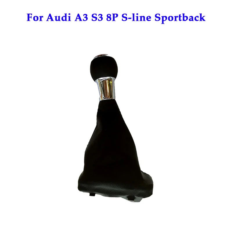 

Car Shift Gear Knobs For Audi A3 S3 8P S-line Sportback 5 6 Speed Manual MT Shifter Gear Knob With Leather Red Caps Car Styling